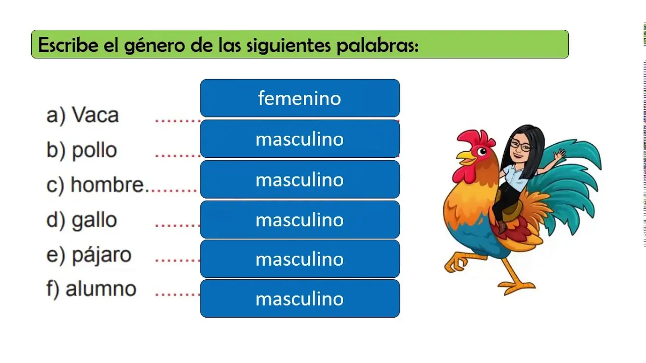 como se dice en género femenino pájaro - Cómo se forma el femenino y el masculino y el plural