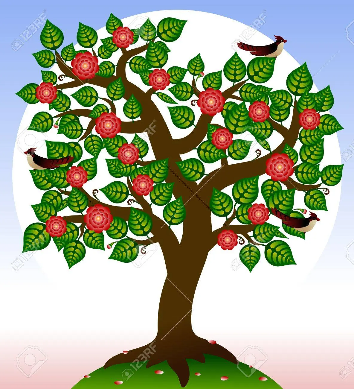 arbol con frutos y pajaros - Cómo se les llama a los árboles que dan frutos