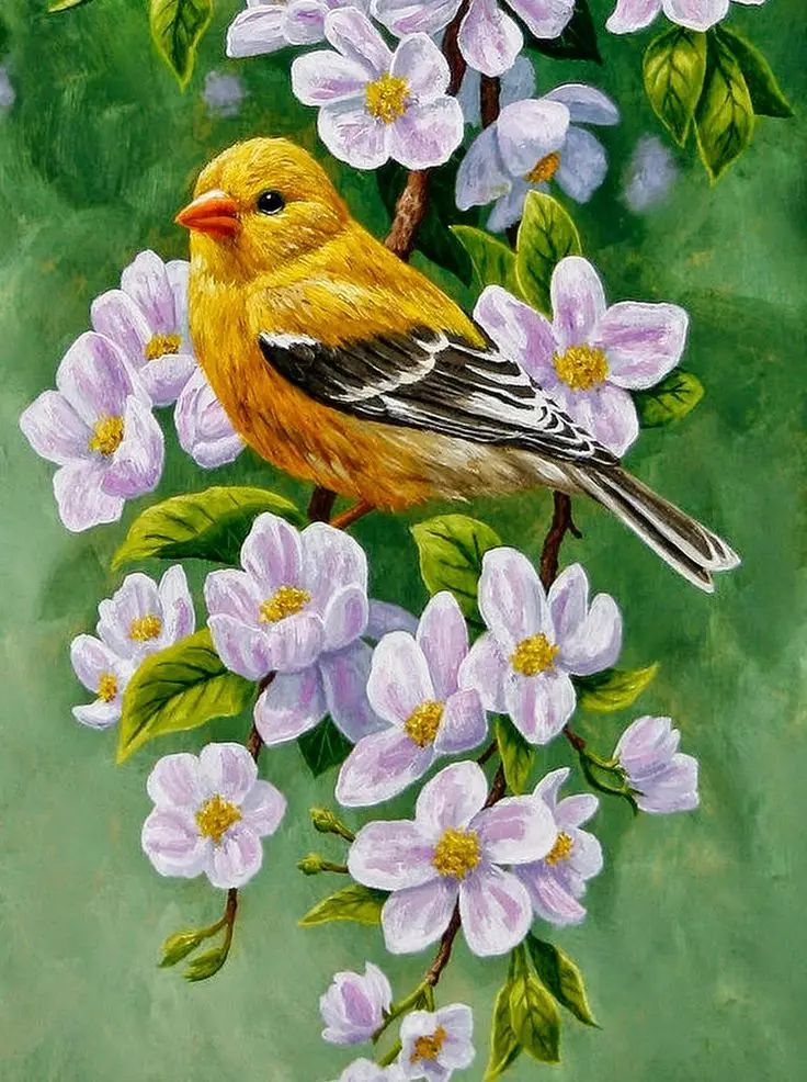 cuadros pintasdos en oleo con pajaros plantas etc - Cómo se llaman los cuadros para pintar óleo