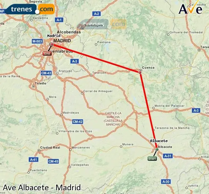Distancia Madrid Albacete AVE - Cuánto tarda el AVE a Albacete distancia madrid albacete ave - Cuánto tarda el AVE a Albacete