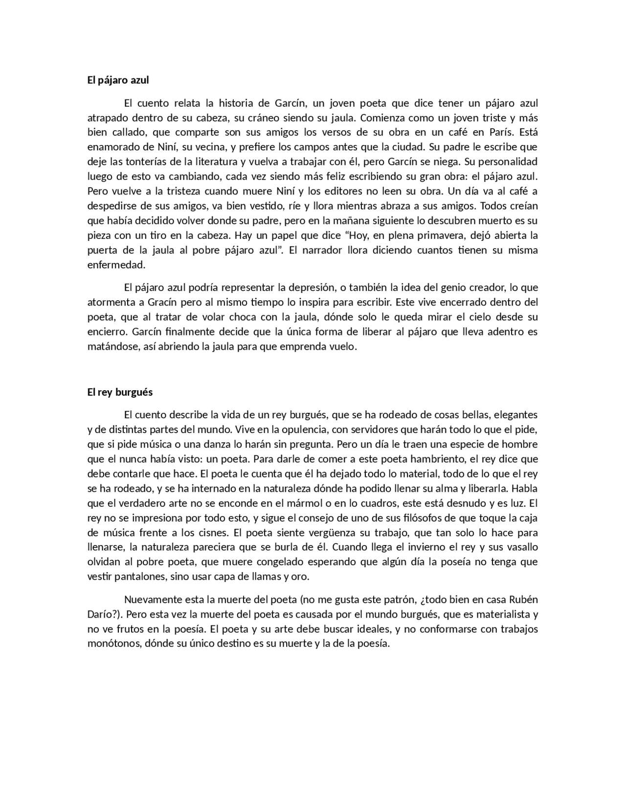 cuentos cortos de ruben dario el pajaro azul - Cuántos cuentos tiene Rubén Darío