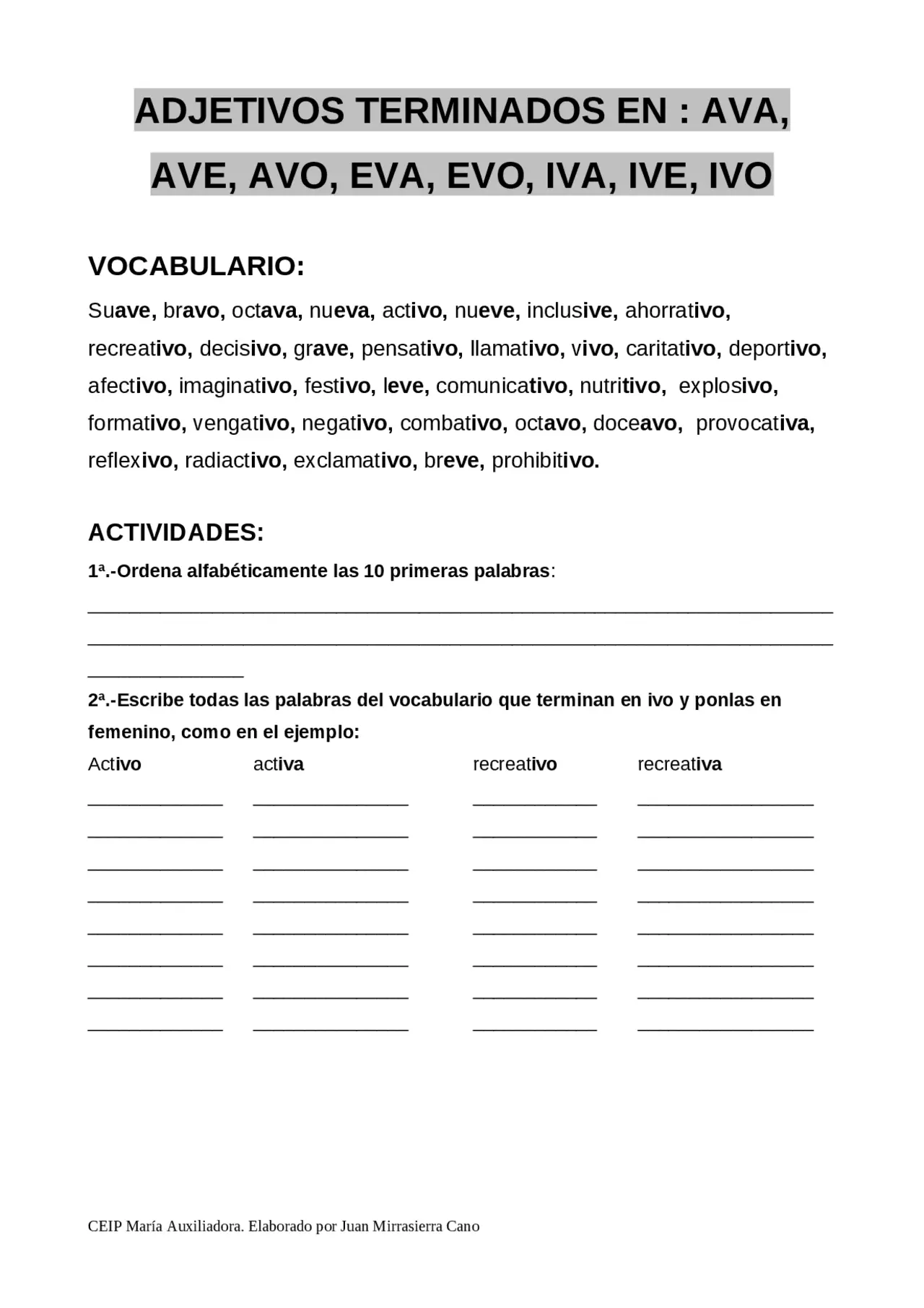 adjetivo de ave - Qué es un adjetivo y un ejemplo